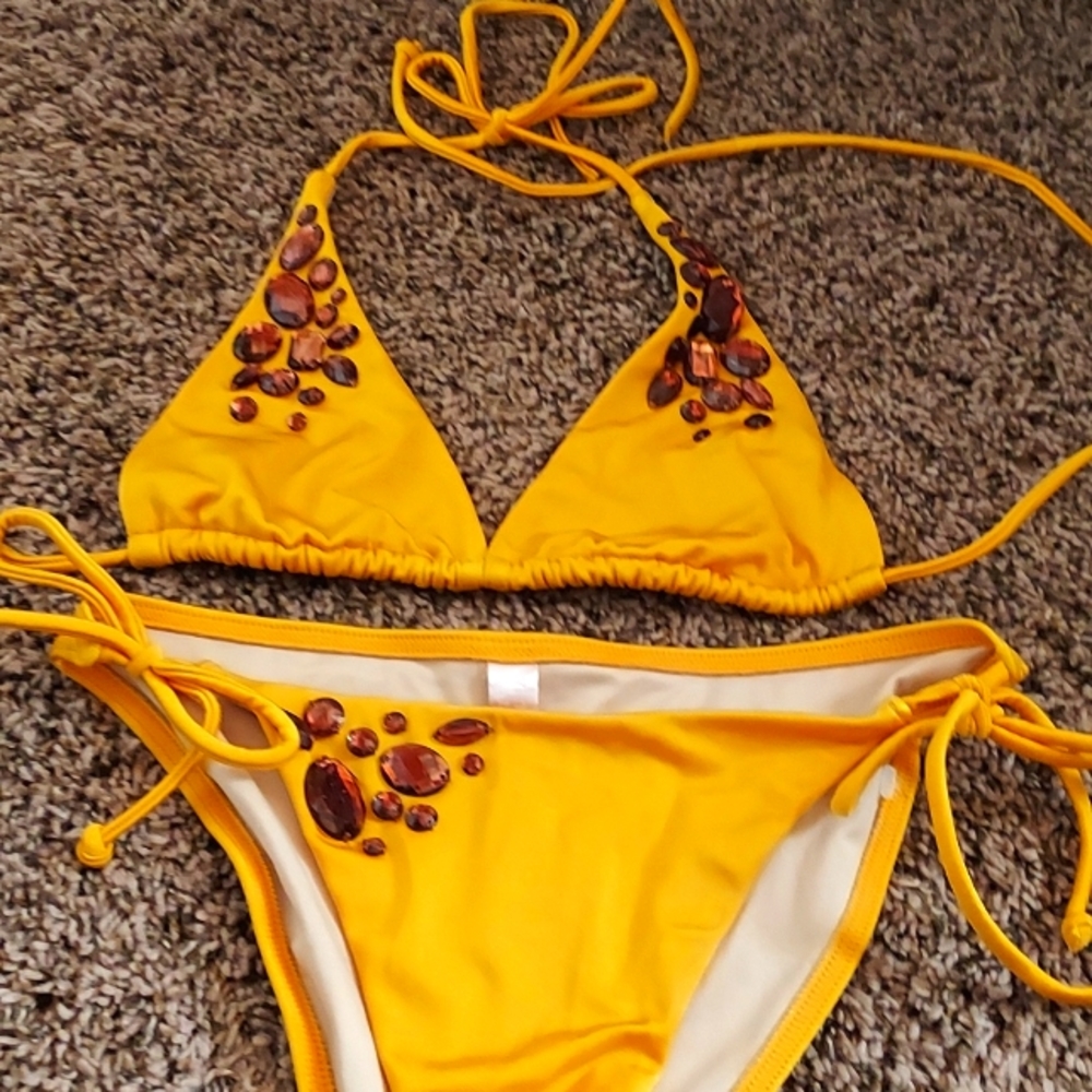 Victoria's Secret jeweled yellow bikini
